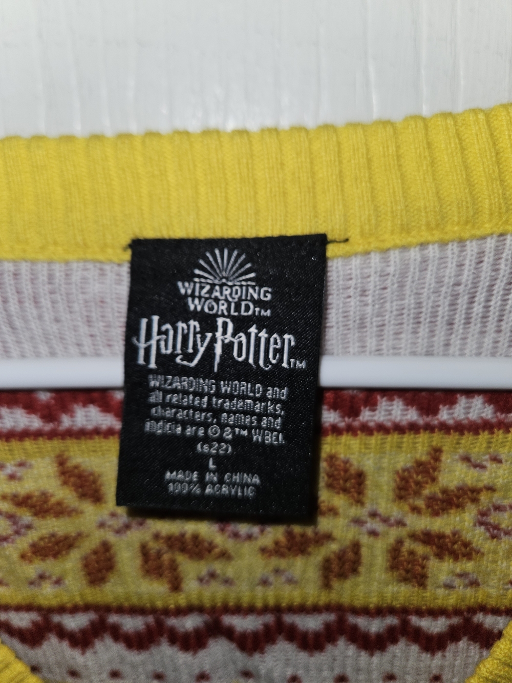 Red & Yellow Patterned Button-Up Cardigan Sweater - Picture 2 of 5